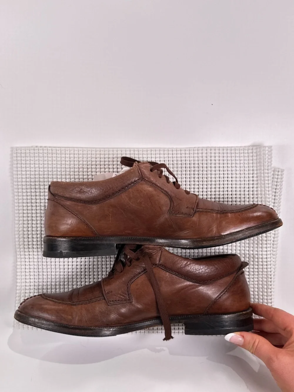 Mezlan Brown Leather Moc Toe Oxford Lace Up Vibram Sole Mens 7 M